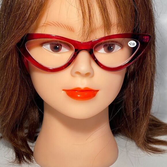1130 Emma Cateye Reading Glasses 2.50 Red Readers NWT - Picture 1 of 9